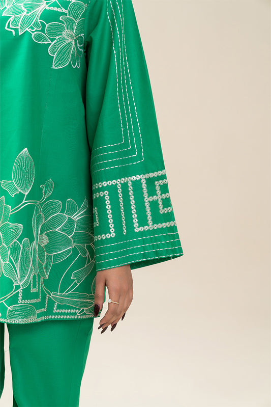 2 PIECE EMBROIDERED LAWN SUIT-FLORAL MESH (UNSTITCHED)