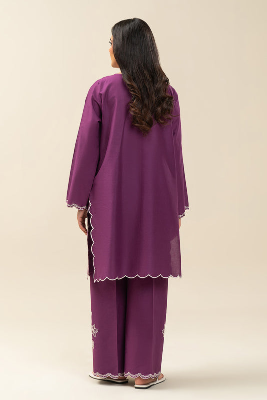 2 PIECE EMBROIDERED LAWN SUIT-GLISTENING GRAPE (UNSTITCHED)