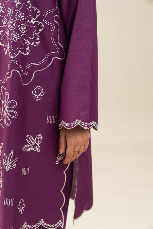 2 PIECE EMBROIDERED LAWN SUIT-GLISTENING GRAPE (UNSTITCHED)