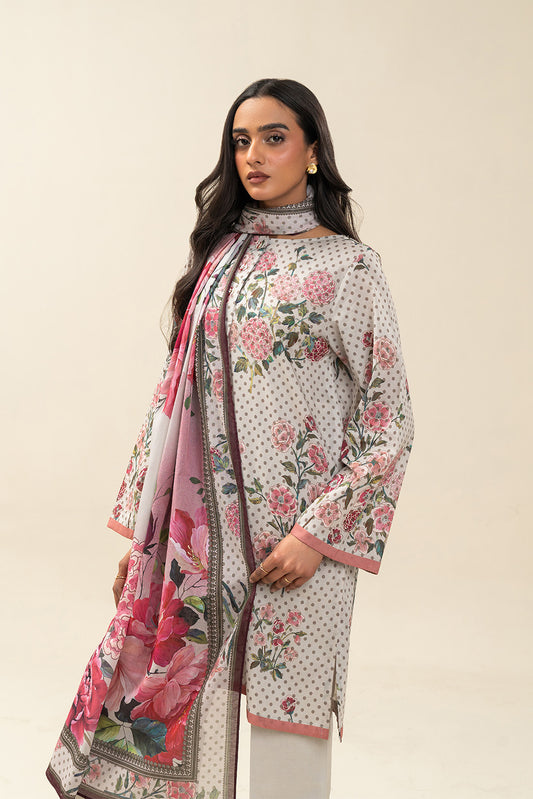 3 PIECE PRINTED LAWN SUIT-ENCHANTED BLOOM (UNSTITCHED)