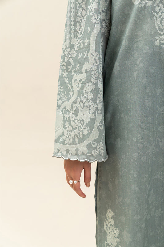 3 PIECE PRINTED LAWN SUIT-SAGE GIN (UNSTITCHED)