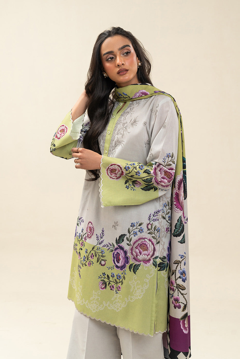 3 PIECE PRINTED LAWN SUIT-CITRON SIZZLE (UNSTITCHED)