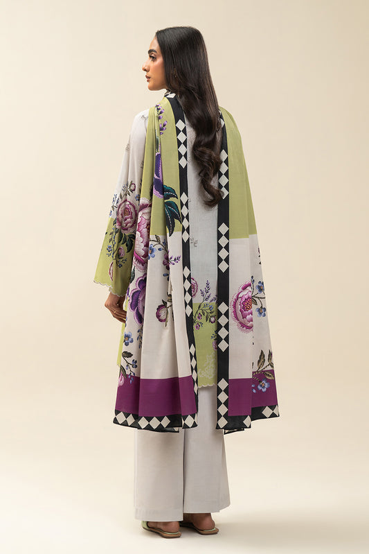 3 PIECE PRINTED LAWN SUIT-CITRON SIZZLE (UNSTITCHED)