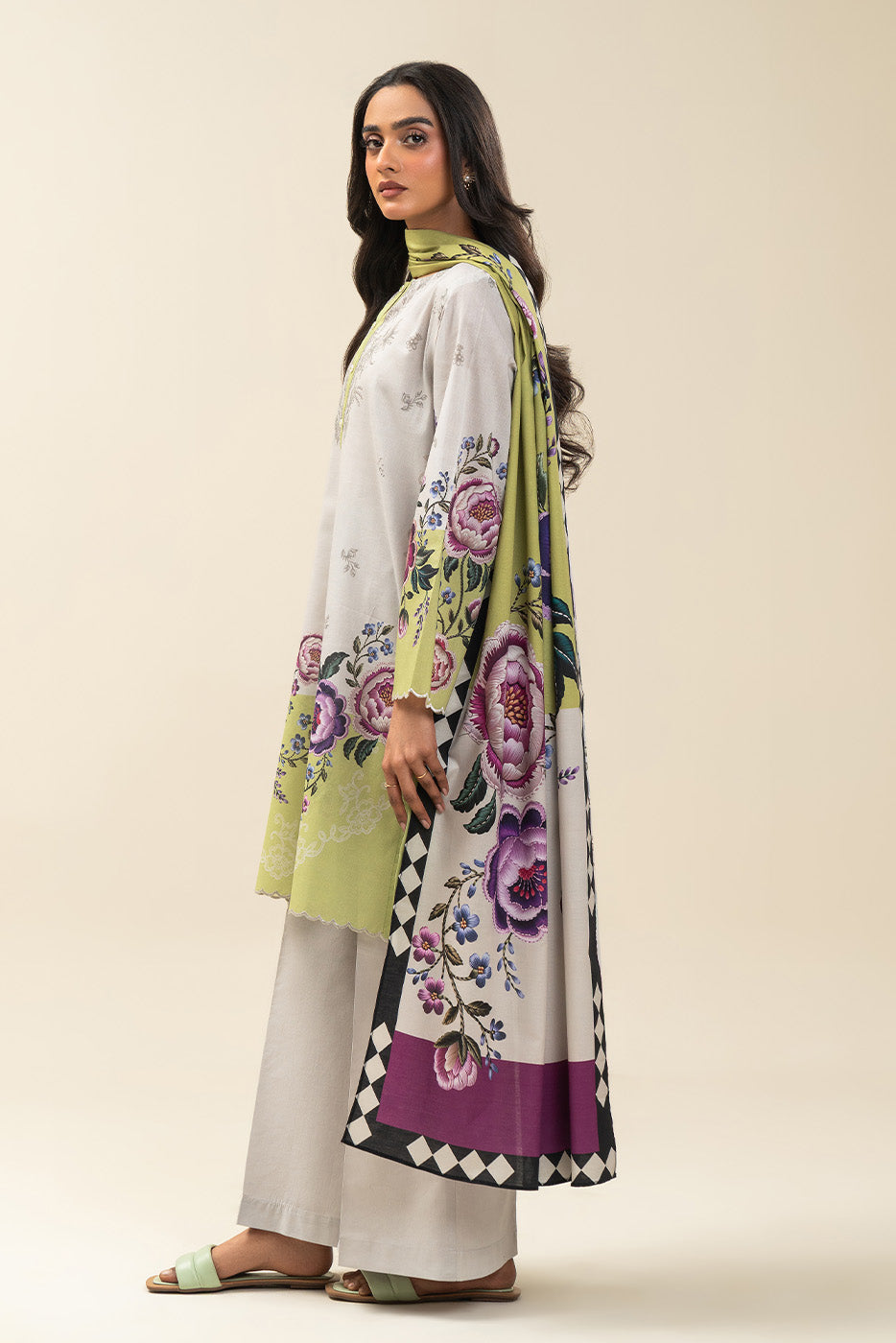 3 PIECE PRINTED LAWN SUIT-CITRON SIZZLE (UNSTITCHED)