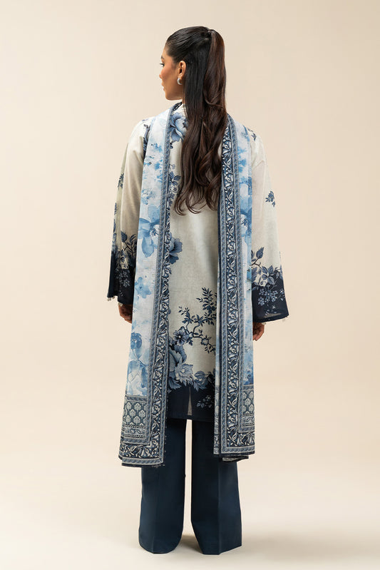 3 PIECE PRINTED LAWN SUIT-AZURE FLINT (UNSTITCHED)