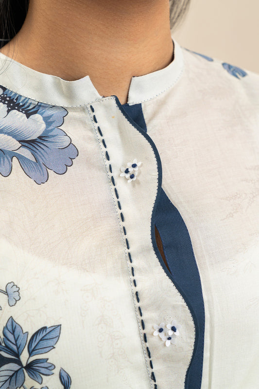 3 PIECE PRINTED LAWN SUIT-AZURE FLINT (UNSTITCHED)