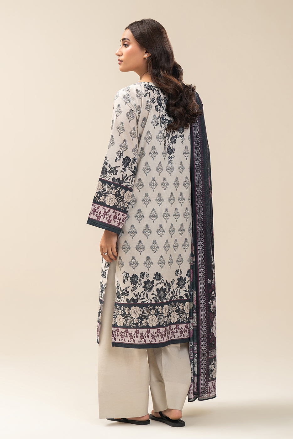 3 PIECE PRINTED LAWN SUIT-WHIMSICAL FLORET SUIT