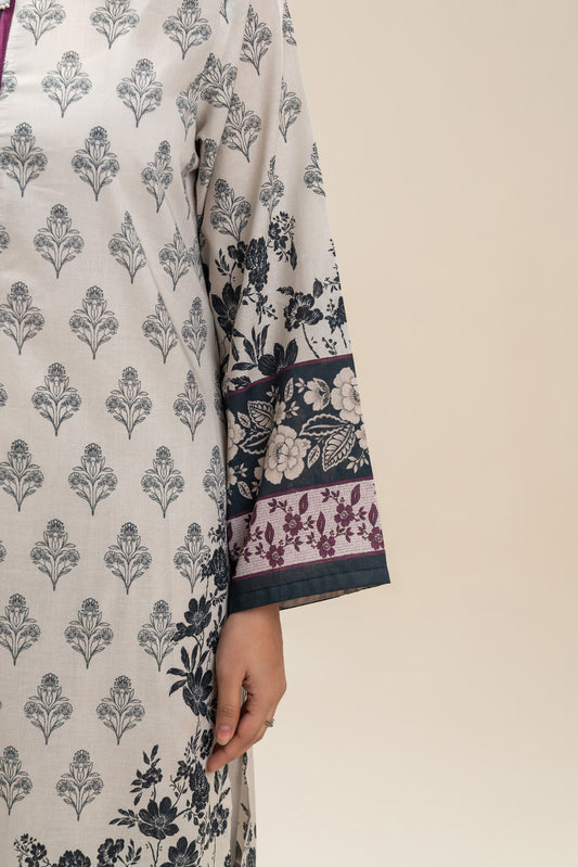 3 PIECE PRINTED LAWN SUIT-WHIMSICAL FLORET SUIT