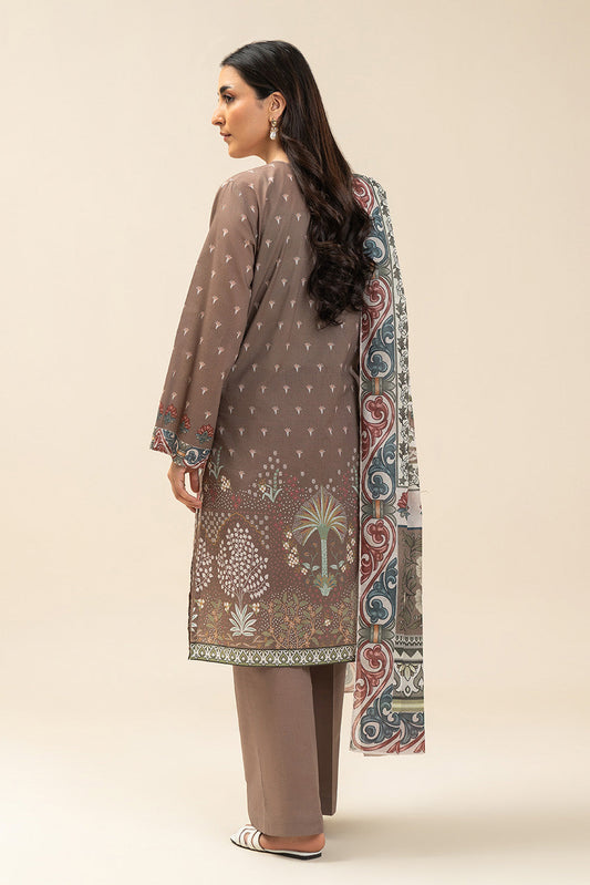 3 PIECE PRINTED LAWN SUIT-MUTED HARMONY (UNSTITCHED)