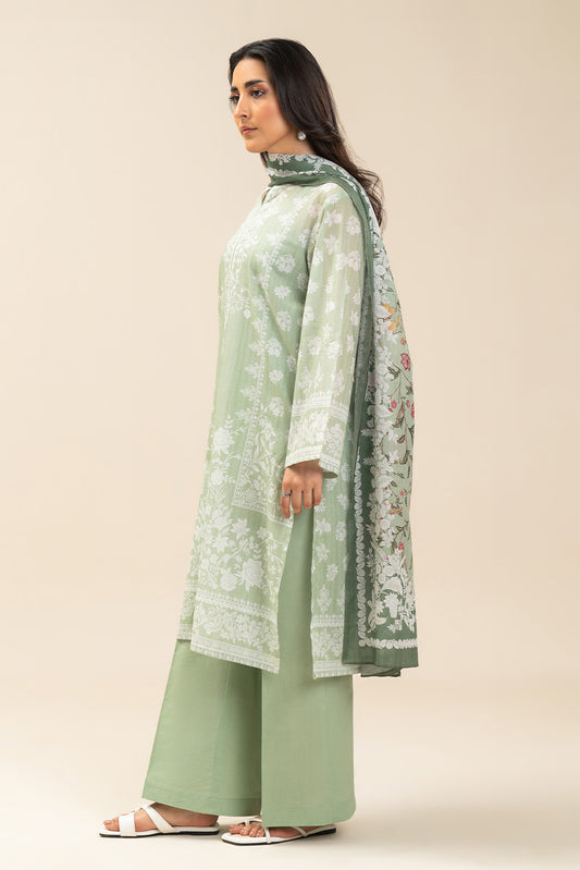 3 PIECE PRINTED LAWN SUIT-SPRING FIELDS (UNSTITCHED)