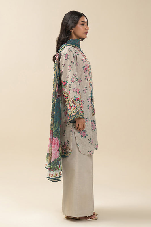 3 PIECE PRINTED LAWN SUIT-ROSEATE GRACE (UNSTITCHED)