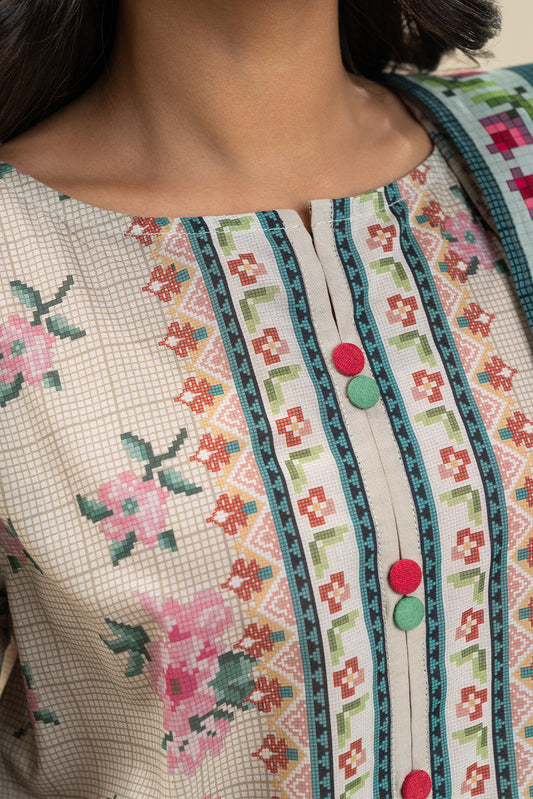 3 PIECE PRINTED LAWN SUIT-ROSEATE GRACE (UNSTITCHED)