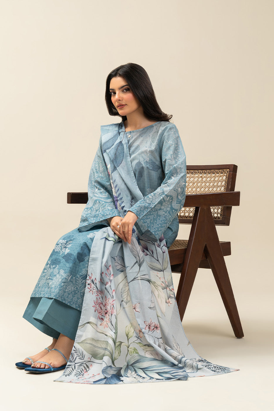 3 PIECE PRINTED LAWN SUIT-LAPIS HILL (UNSTITCHED)