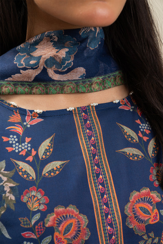 3 PIECE PRINTED LAWN SUIT-NIGHT EDEN (UNSTITCHED)