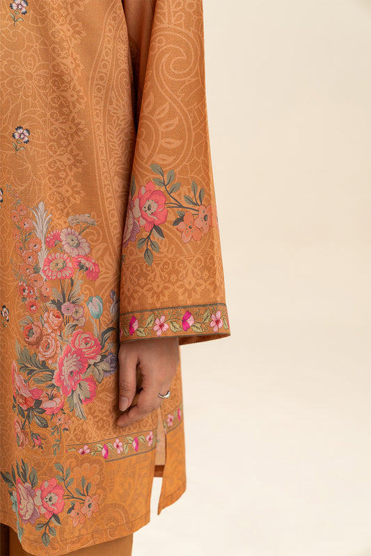 3 PIECE PRINTED LAWN SUIT-FALL FLORE (UNSTITCHED)