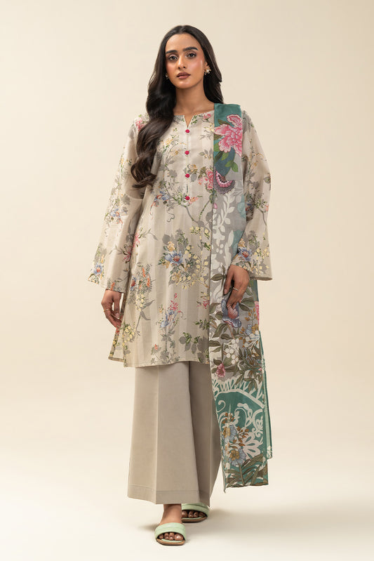 3 PIECE PRINTED LAWN SUIT-ZAHLIA ORCHID (UNSTITCHED)