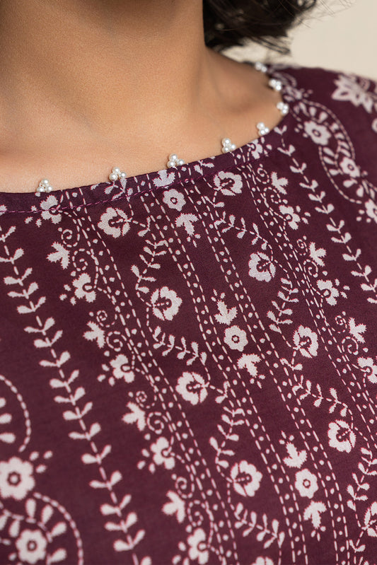 3 PIECE PRINTED LAWN SUIT-CRIMSON HERB (UNSTITCHED)