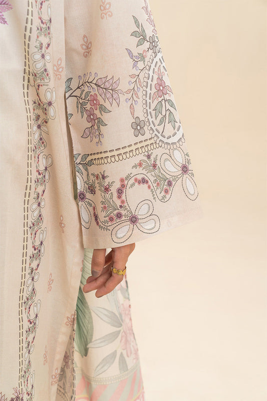3 PIECE PRINTED LAWN SUIT-IVORY WHISPER (UNSTITCHED)