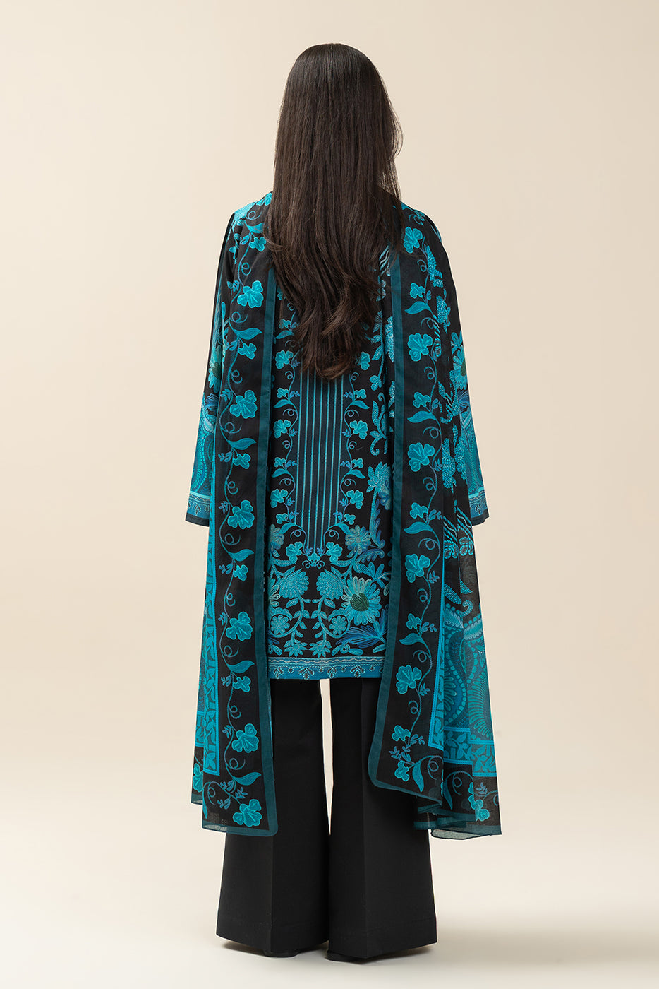 3 PIECE PRINTED LAWN SUIT-MIDNIGHT RAVEN (UNSTITCHED)