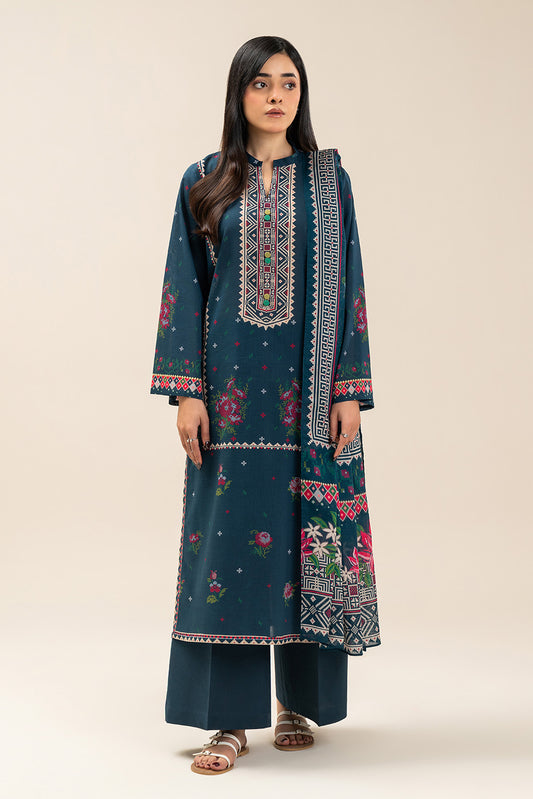 3 PIECE PRINTED LAWN SUIT-REGALE BLUE (UNSTITCHED)