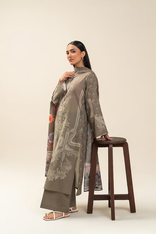 3 PIECE PRINTED LAWN SUIT-FLORA BLUSH (UNSTITCHED)