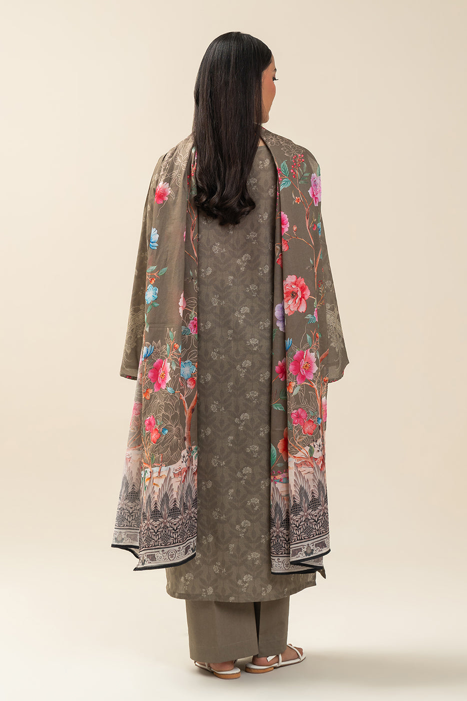 3 PIECE PRINTED LAWN SUIT-FLORA BLUSH (UNSTITCHED)