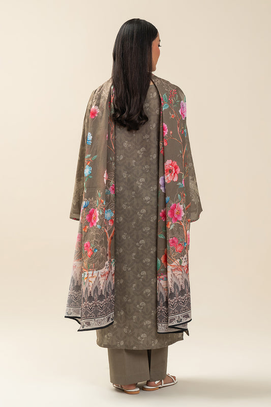 3 PIECE PRINTED LAWN SUIT-FLORA BLUSH (UNSTITCHED)