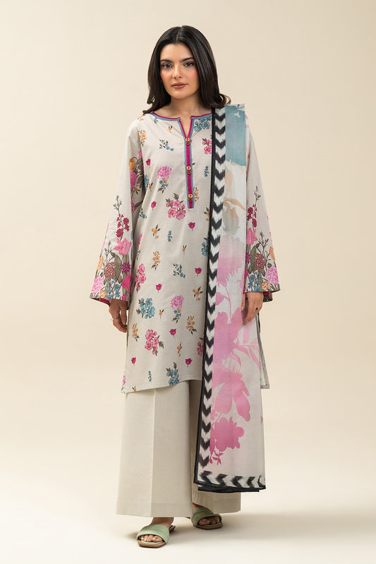 3 PIECE PRINTED LAWN SUIT-CANDY DOMINION (UNSTITCHED)