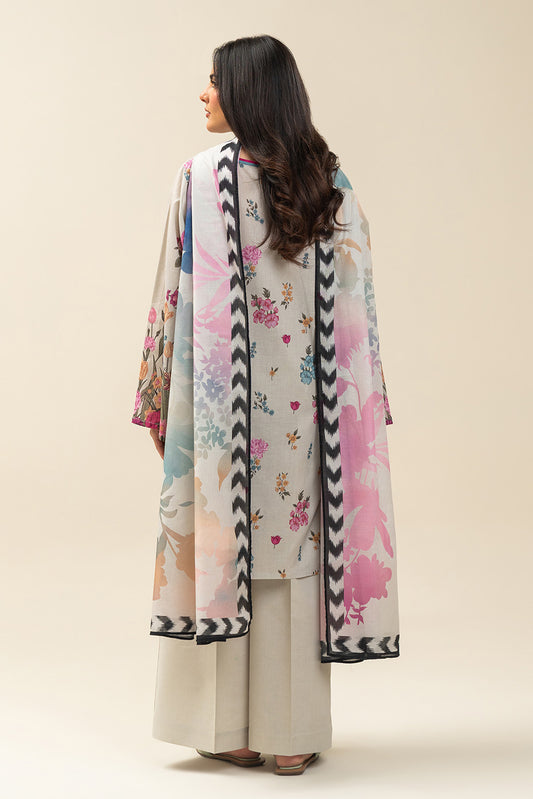 3 PIECE PRINTED LAWN SUIT-CANDY DOMINION (UNSTITCHED)