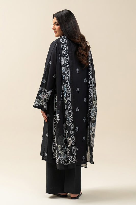 3 PIECE PRINTED LAWN SUIT-RAVEN FLORET (UNSTITCHED)