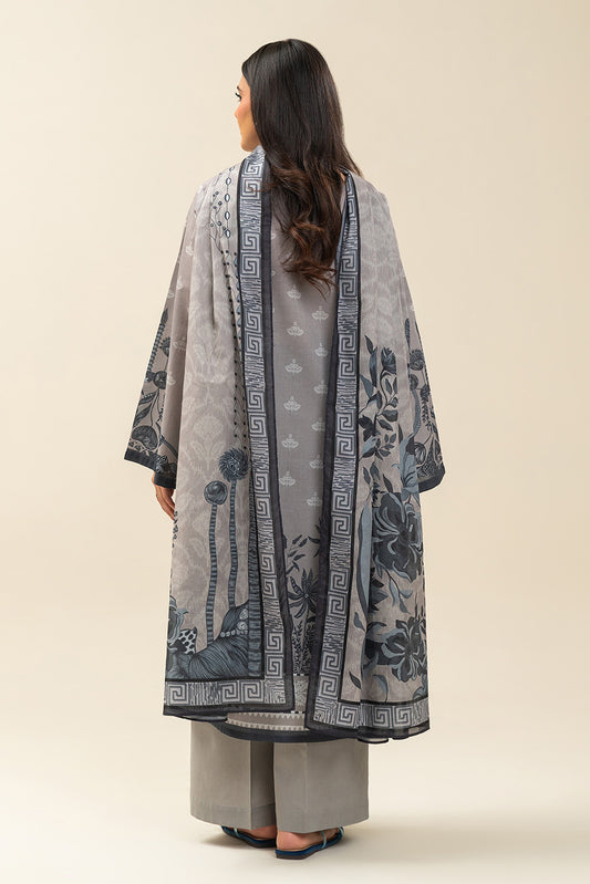 3 PIECE PRINTED LAWN SUIT-CONCRETE STRUCTURE (UNSTITCHED)