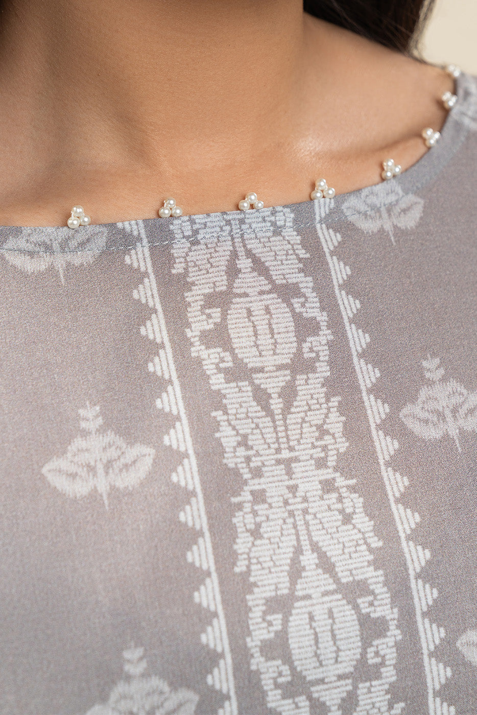 3 PIECE PRINTED LAWN SUIT-CONCRETE STRUCTURE (UNSTITCHED)