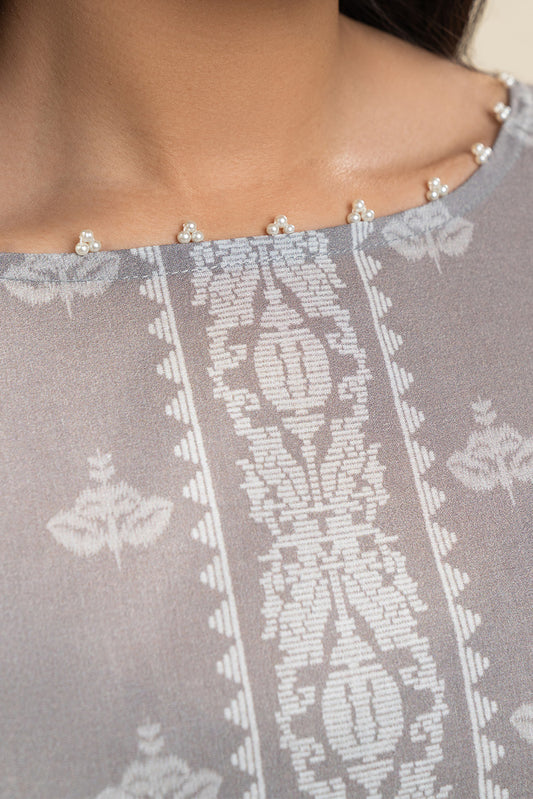 3 PIECE PRINTED LAWN SUIT-CONCRETE STRUCTURE (UNSTITCHED)