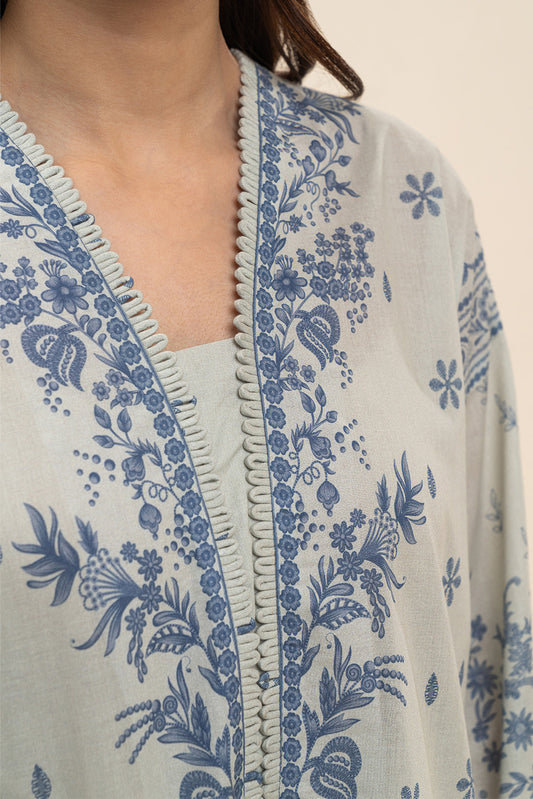 3 PIECE PRINTED LAWN SUIT-SAPPHIRE SLATE (UNSTITCHED)