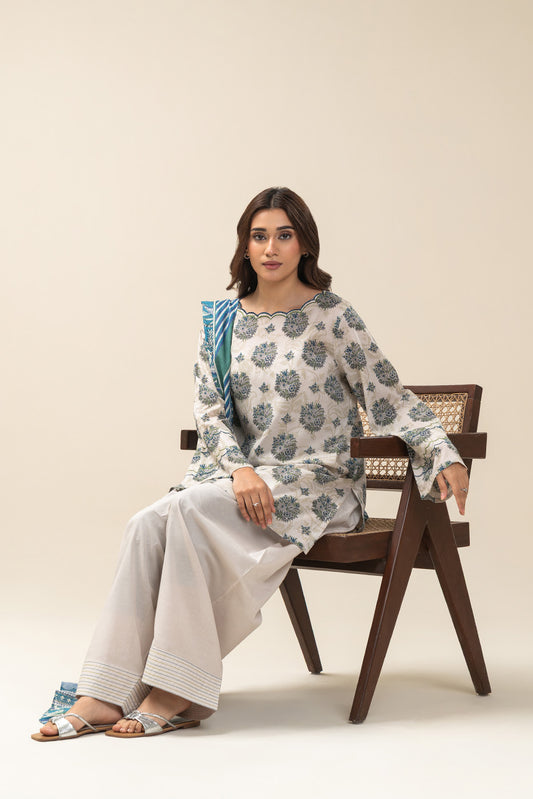 3 PIECE PRINTED LAWN SUIT-LAPIS STATE SUIT