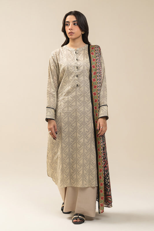 3 PIECE PRINTED LAWN SUIT-LUNAR GRACE (UNSTITCHED)