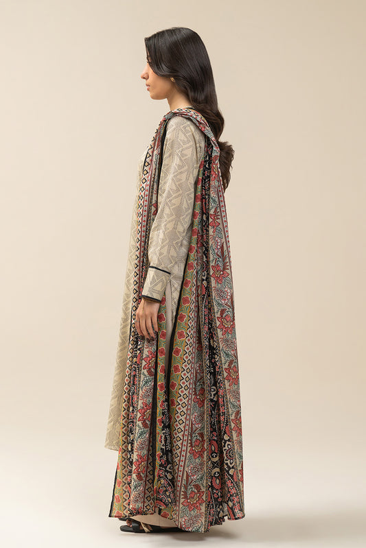 3 PIECE PRINTED LAWN SUIT-LUNAR GRACE (UNSTITCHED)
