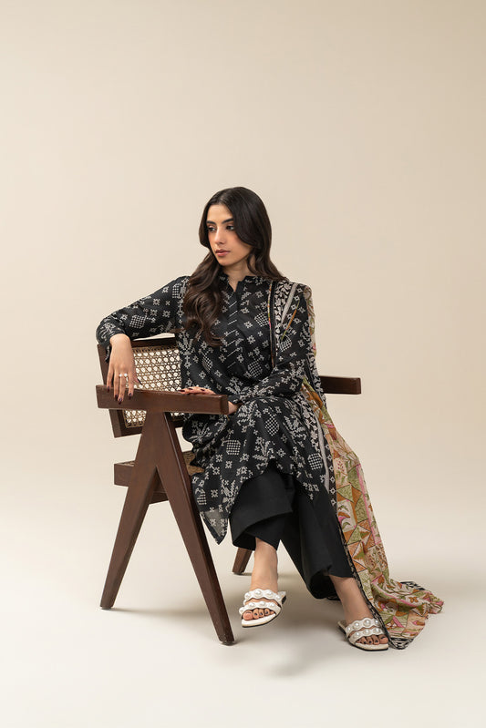 3 PIECE PRINTED LAWN SUIT-NOOR MAZE (UNSTITCHED)