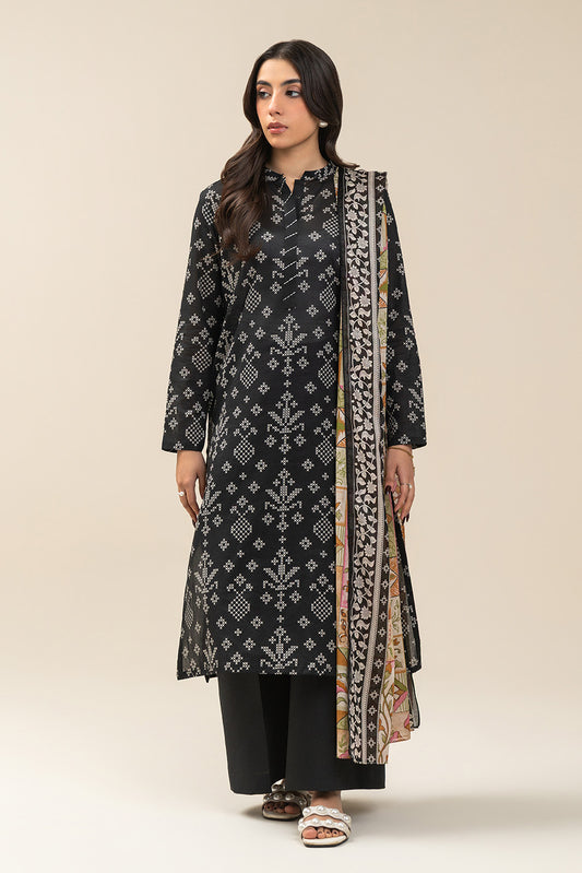 3 PIECE PRINTED LAWN SUIT-NOOR MAZE (UNSTITCHED)