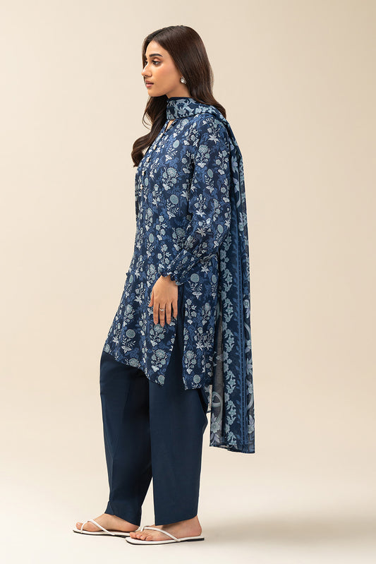 3 PIECE PRINTED LAWN SUIT-MAJESTIC MIDNIGHT (UNSTITCHED)