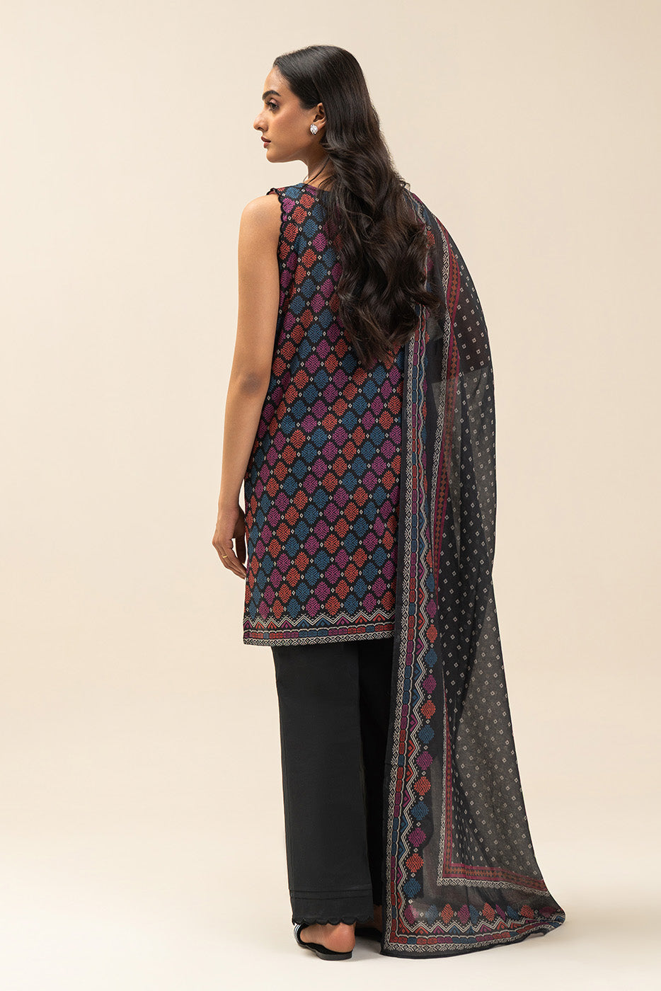 3 PIECE PRINTED LAWN SUIT-BOTANICAL SPRAY (UNSTITCHED)