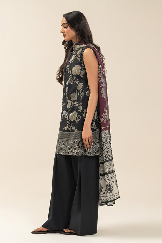 3 PIECE PRINTED LAWN SUIT-MUTED DUSK (UNSTITCHED)