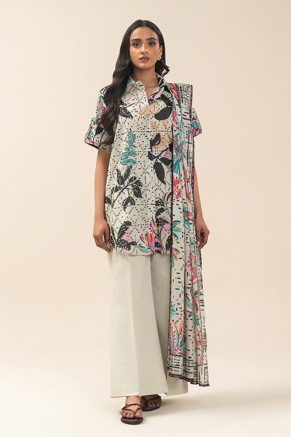 3 PIECE PRINTED LAWN SUIT-BOTANICAL HAZE (UNSTITCHED)