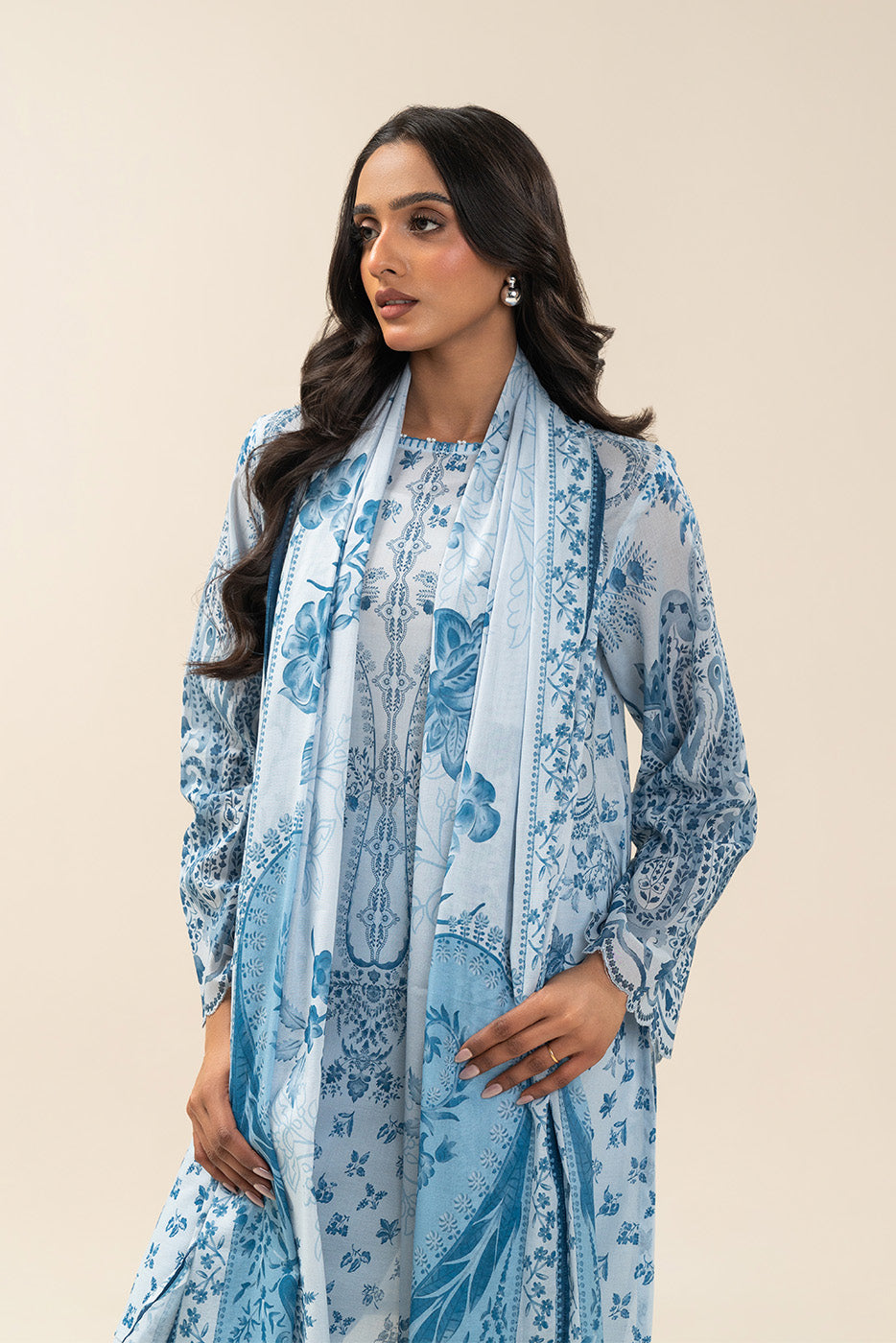 3 PIECE PRINTED LAWN SUIT-AZUL AURA (UNSTITCHED)