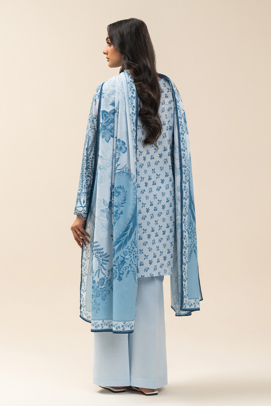 3 PIECE PRINTED LAWN SUIT-AZUL AURA (UNSTITCHED)