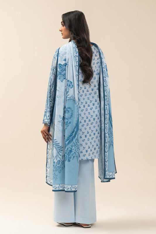 3 PIECE PRINTED LAWN SUIT-AZUL AURA (UNSTITCHED)