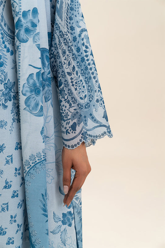 3 PIECE PRINTED LAWN SUIT-AZUL AURA (UNSTITCHED)