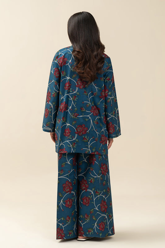 2 PIECE EMBROIDERED LAWN SUIT-BLUE MAZE (UNSTITCHED)