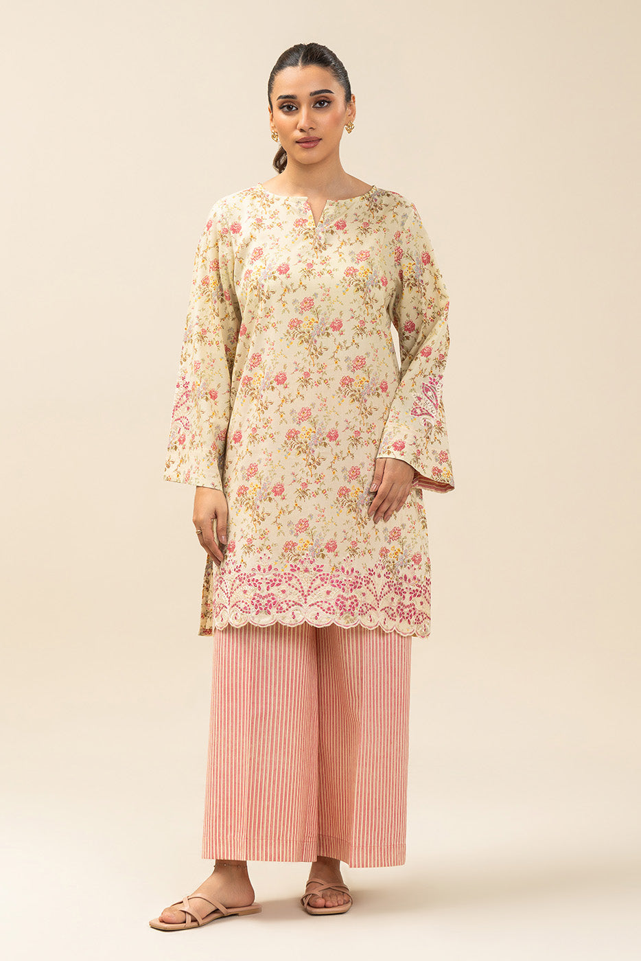 2 PIECE EMBROIDERED LAWN SUIT-FLORAL SORBET (UNSTITCHED)