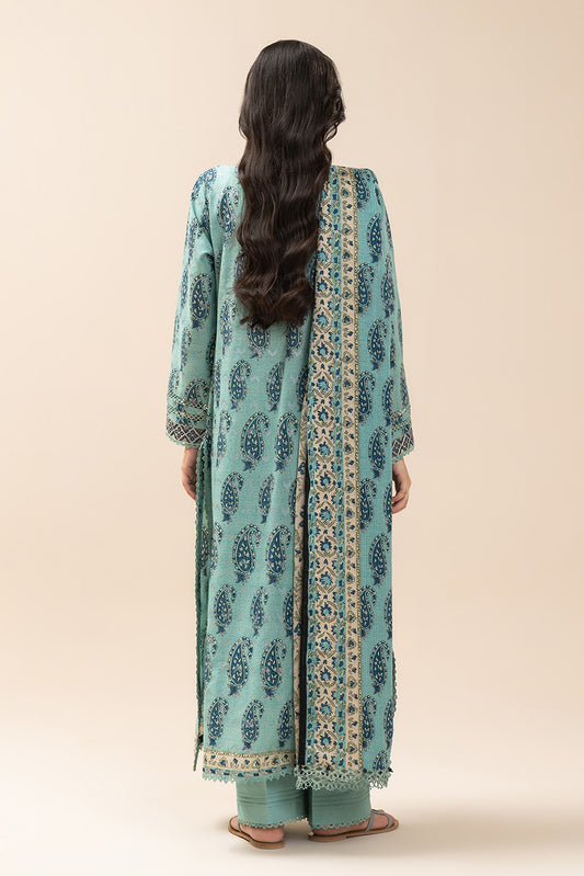 3 PIECE EMBROIDERED LAWN SUIT-MEADOW SAGE (UNSTITCHED)